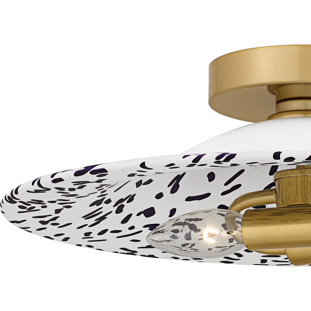 Quoizel Indigo 16in 2-Light Flush Mount | Modern Light Gold and Metal | Bedroom & Hallway | 15.75 x 15.75 x 5.25 in | Model QFL6789LGB