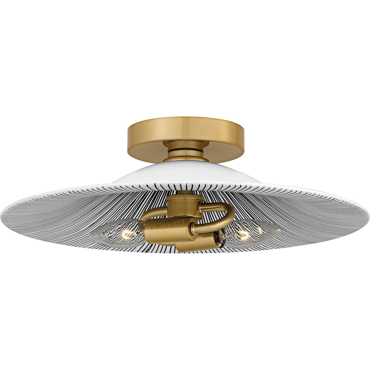 Quoizel Indigo 16in 2-Light Flush Mount | Modern Light Gold and Navy Metal | Bedroom & Hallway | 15.75 x 15.75 x 5.25 in | Model QFL6789LGK