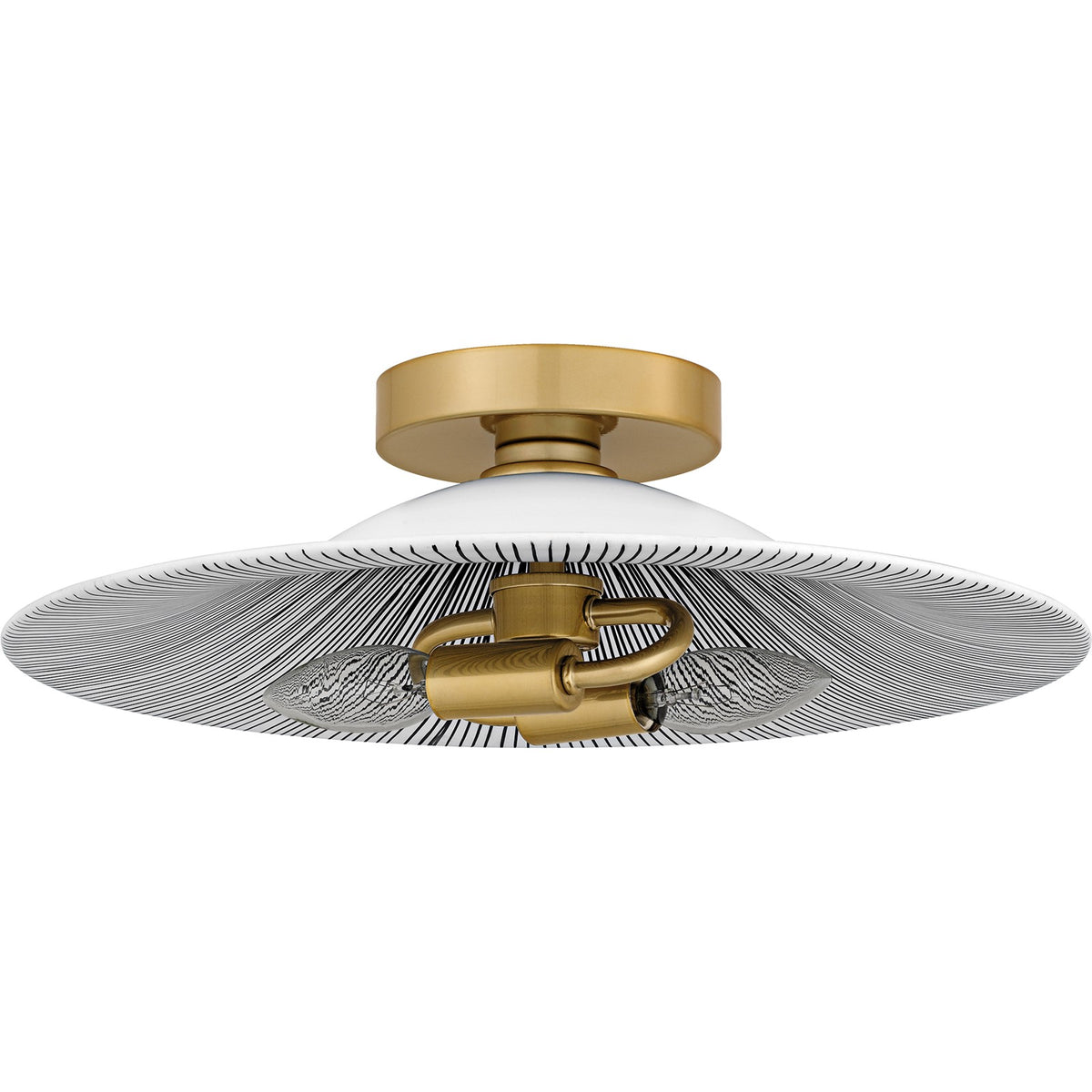 Quoizel Indigo 16in 2-Light Flush Mount | Modern Light Gold and Navy Metal | Bedroom & Hallway | 15.75 x 15.75 x 5.25 in | Model QFL6789LGK