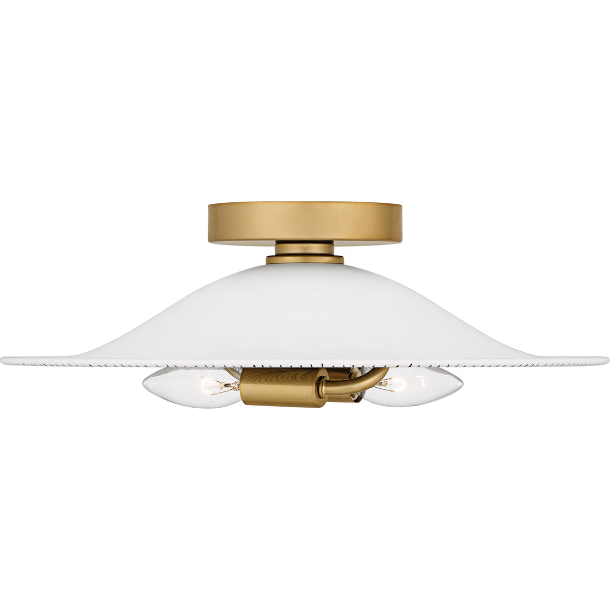 Quoizel Indigo 16in 2-Light Flush Mount | Modern Light Gold and Navy Metal | Bedroom & Hallway | 15.75 x 15.75 x 5.25 in | Model QFL6789LGK