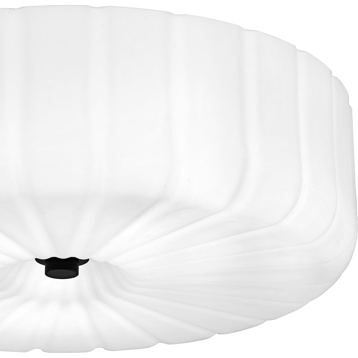 Quoizel Oberman 15in 3-Light Flush Mount | Updated Traditional Matte Black and Opal Etched Glass | Bedroom & Hallway | Model QFL6809MBK