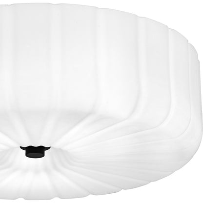 Quoizel Oberman 15in 3-Light Flush Mount | Updated Traditional Matte Black and Opal Etched Glass | Bedroom & Hallway | Model QFL6809MBK