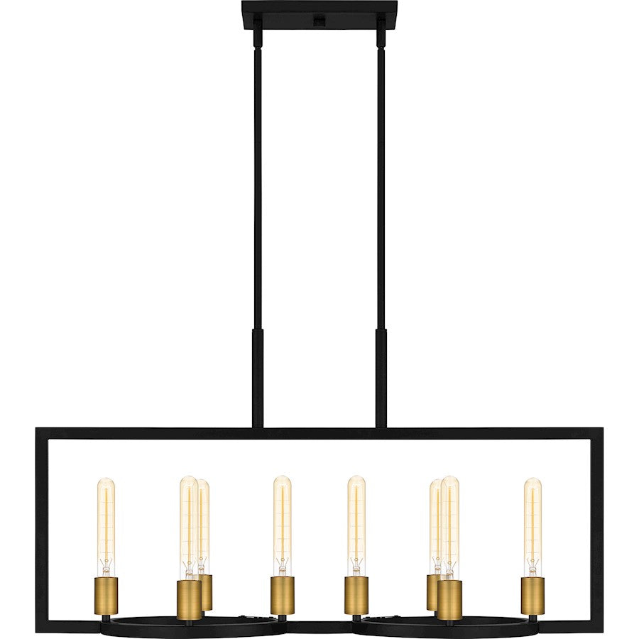 Quoizel Telfair 8 Light Island Light, Matte Black