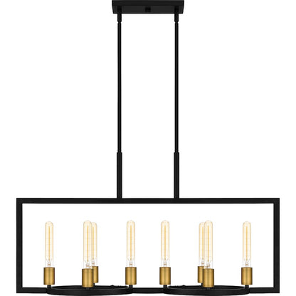 Quoizel Telfair 8 Light Island Light, Matte Black