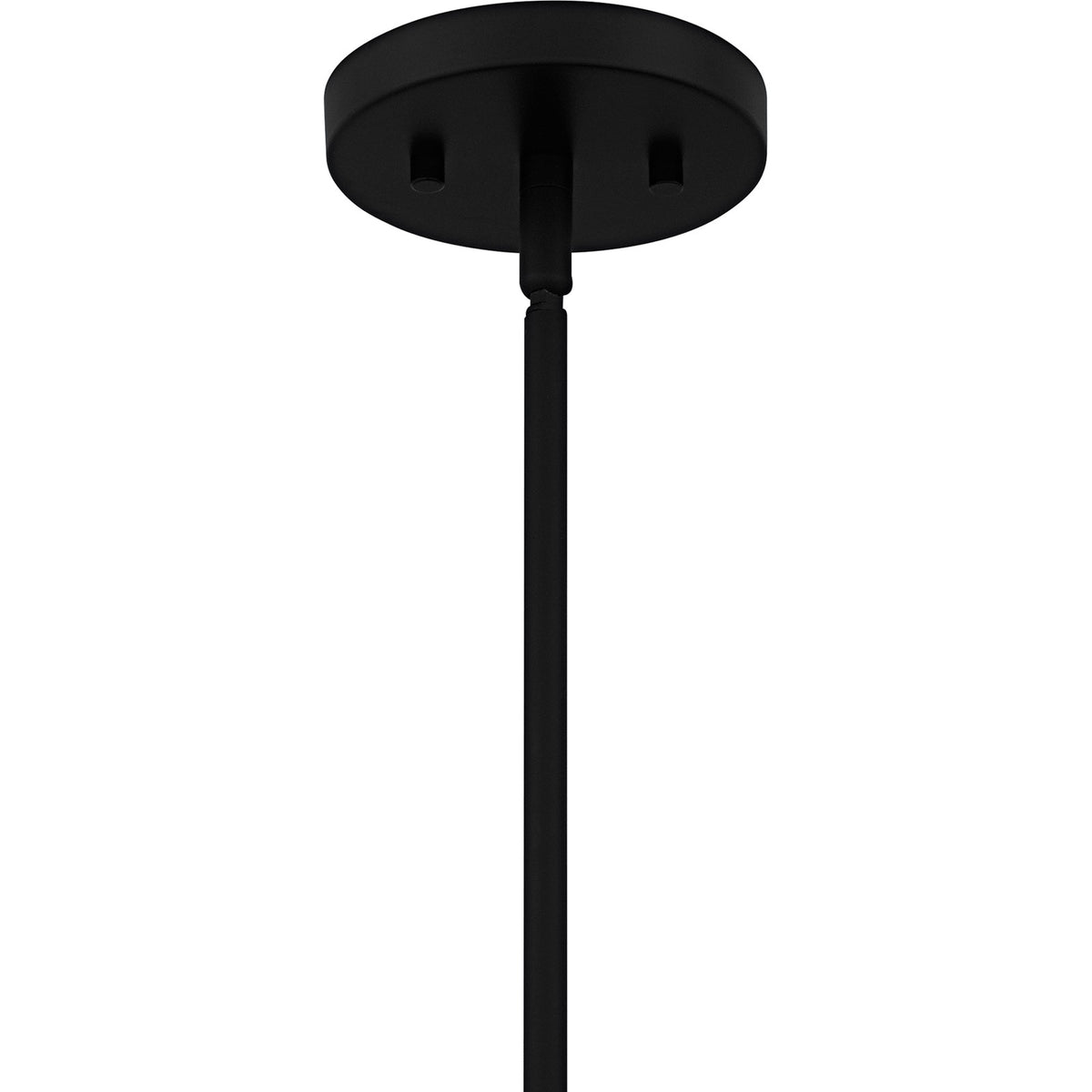 Quoizel Drover 12in 1-Light Pendant | Modern Matte Black and Clear Glass | Kitchen Island & Bar Area | 12 x 12 x 20.25 in | Model QMP6797MBK