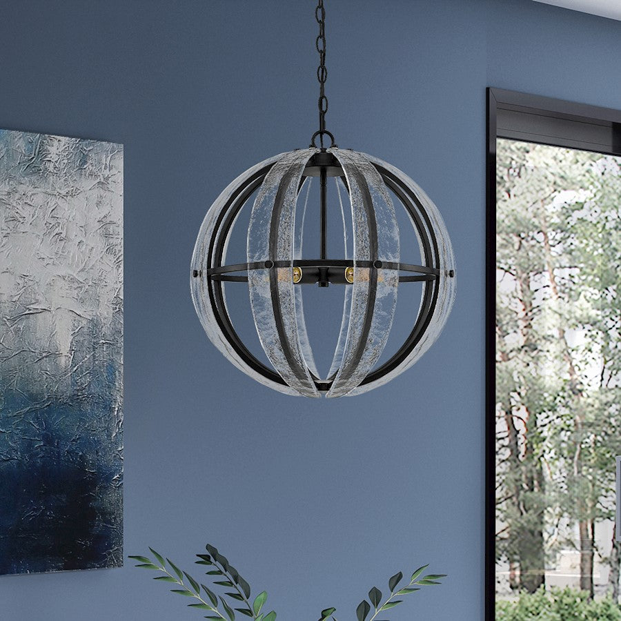 4 Light Pendant, Matte Black