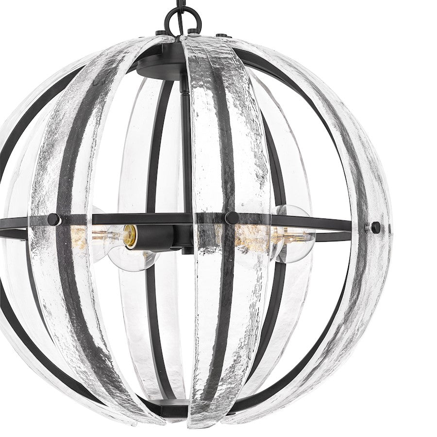 4 Light Pendant, Matte Black