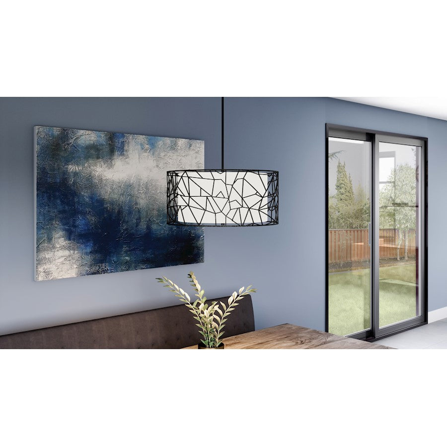4 Light Pendant, Matte Black