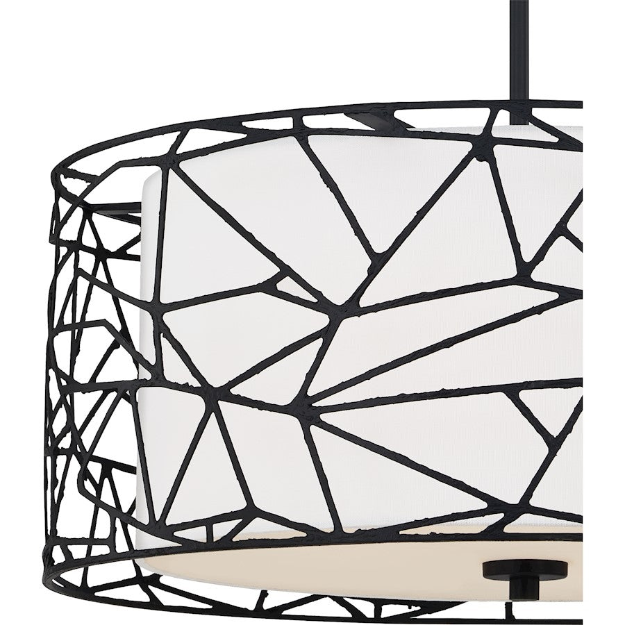 4 Light Pendant, Matte Black