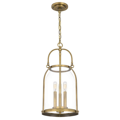 3 Light Mini Pendant, Weathered Brass