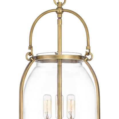 3 Light Mini Pendant, Weathered Brass