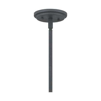 Quoizel Bristol 13in 1-Light Pendant | Industrial Mottled Black and Clear Seedy Glass | Kitchen Island & Dining Room | Model QP5260MB