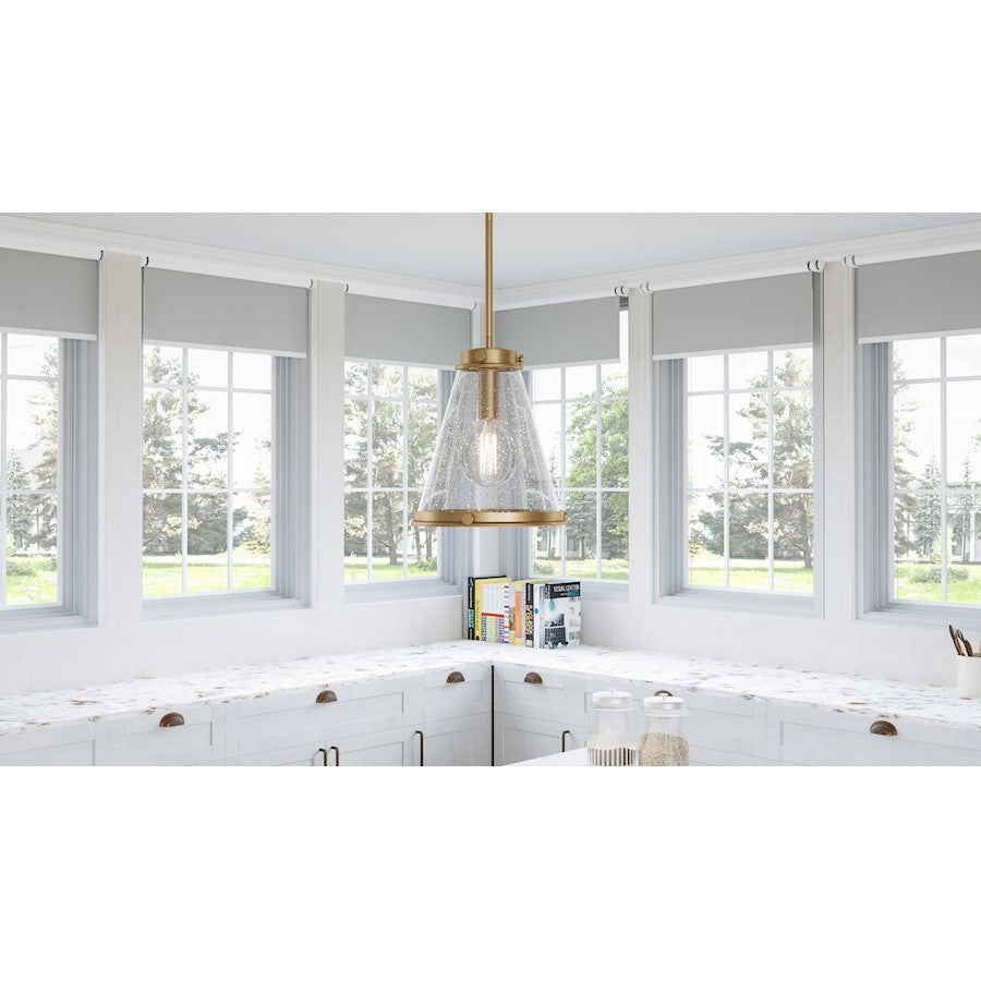 Quoizel Bristol 1 Light Mini Pendant, Weathered Brass