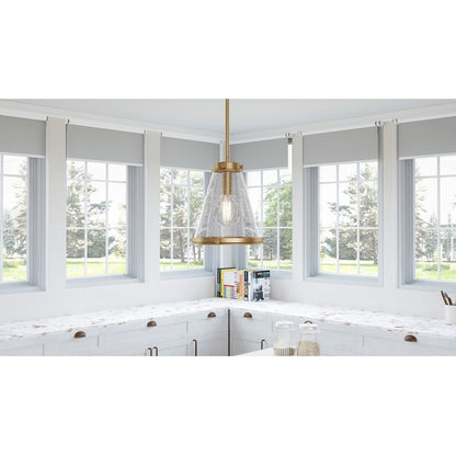 Quoizel Bristol 1 Light Mini Pendant, Weathered Brass