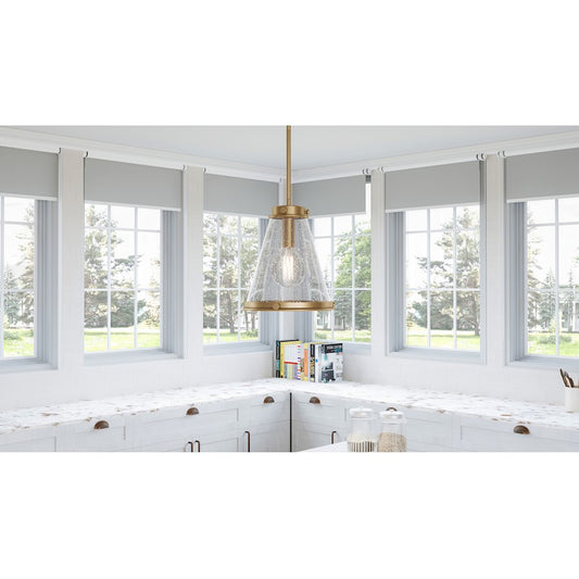 Quoizel Bristol 1 Light Mini Pendant, Weathered Brass