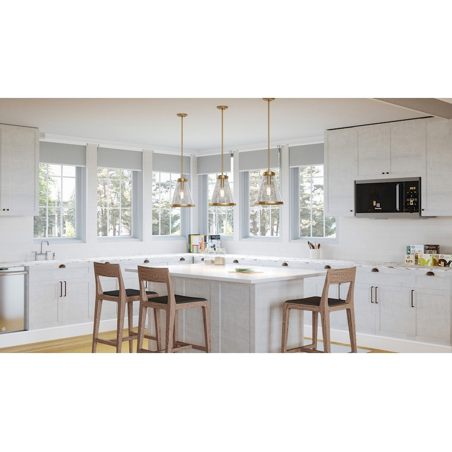 Quoizel Bristol 1 Light Mini Pendant, Weathered Brass