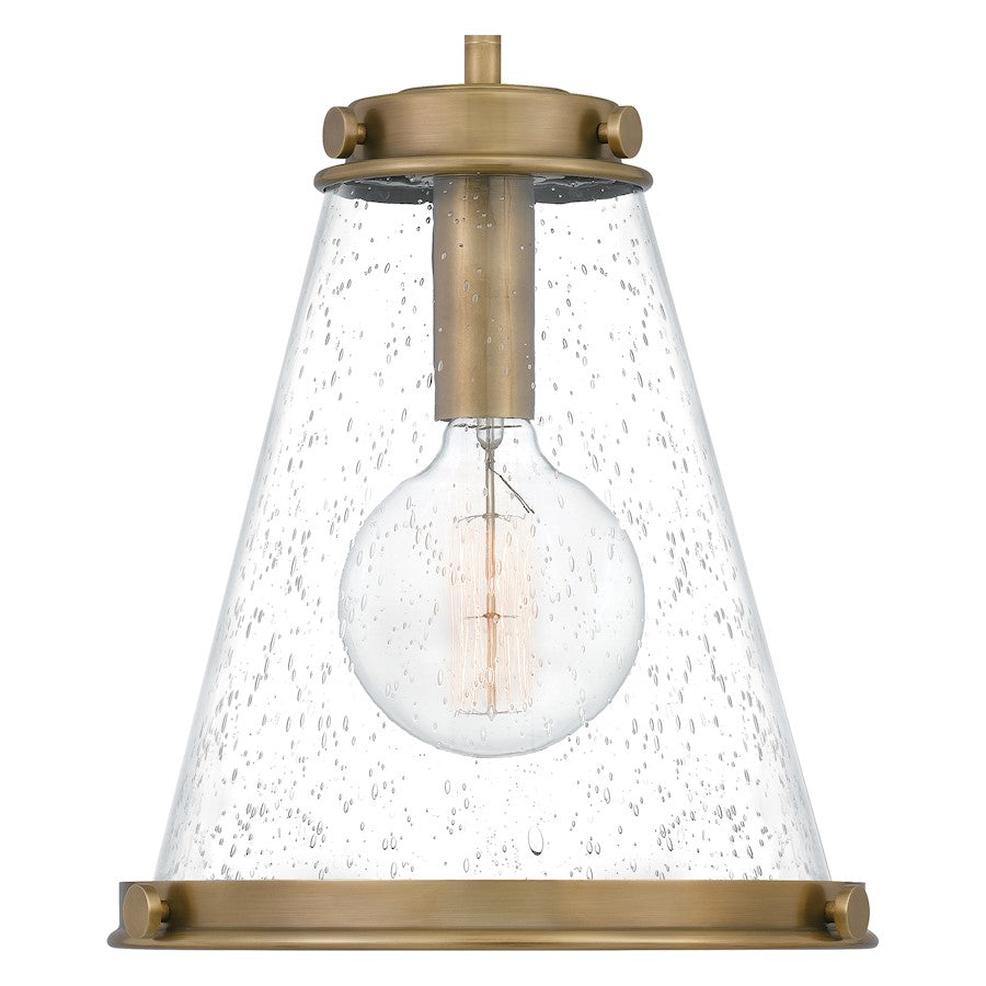 Quoizel Bristol 1 Light Mini Pendant, Weathered Brass