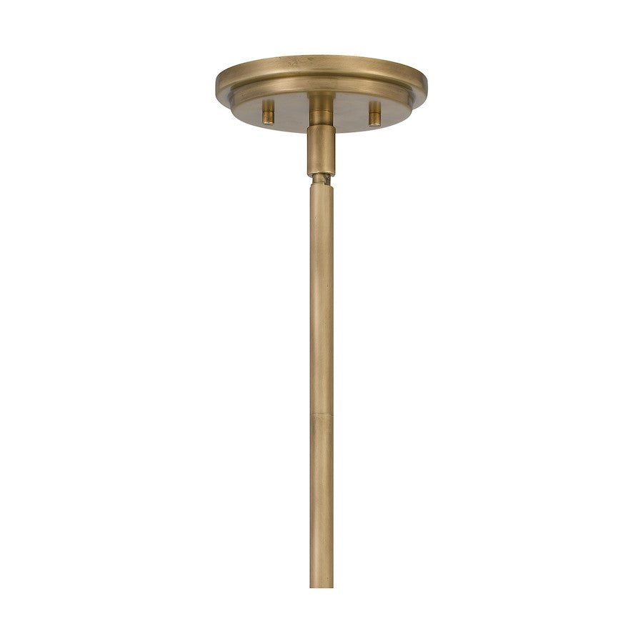 Quoizel Bristol 1 Light Mini Pendant, Weathered Brass