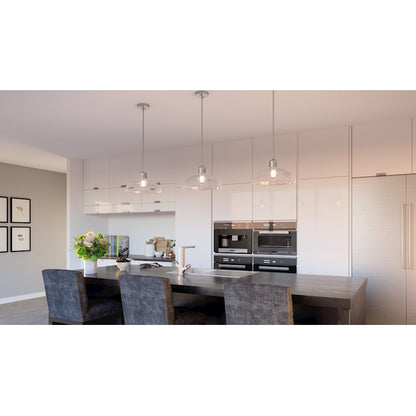 Quoizel Iona 1 Light Pendant, Brushed Nickel/Clear Seeded