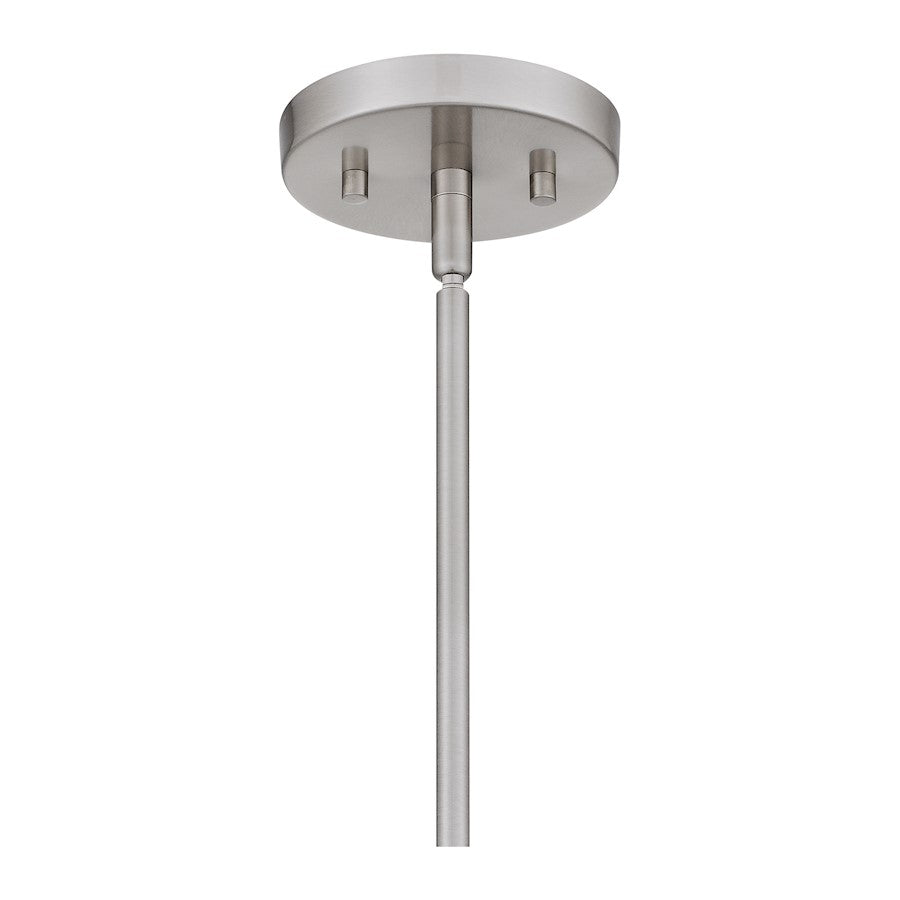 Quoizel Iona 1 Light Pendant, Brushed Nickel/Clear Seeded