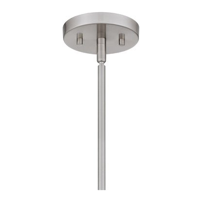 Quoizel Iona 1 Light Pendant, Brushed Nickel/Clear Seeded