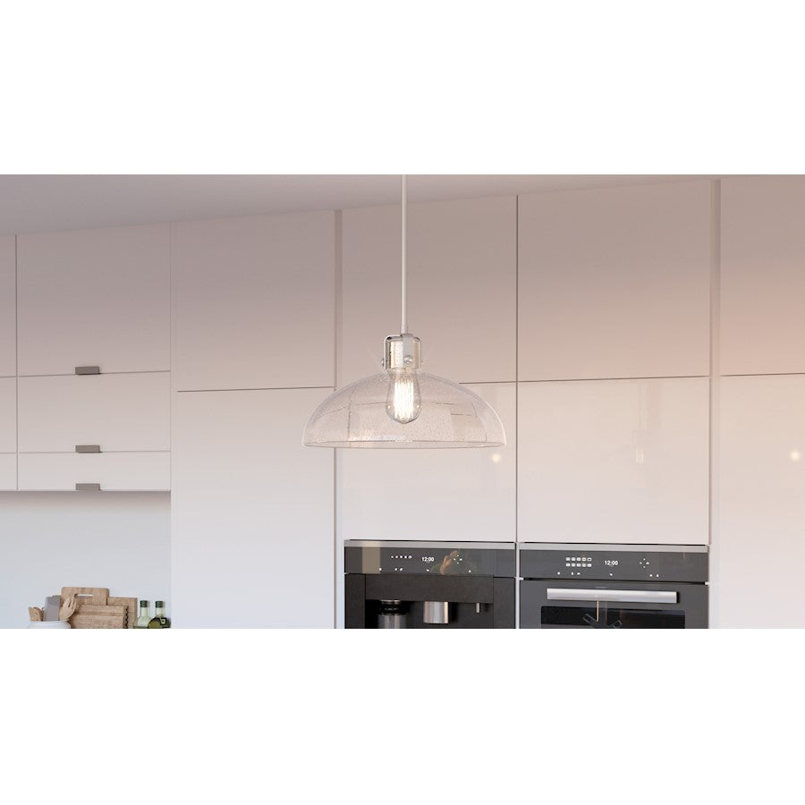 Quoizel Iona 1 Light Pendant, Polished Chrome/Clear Seeded