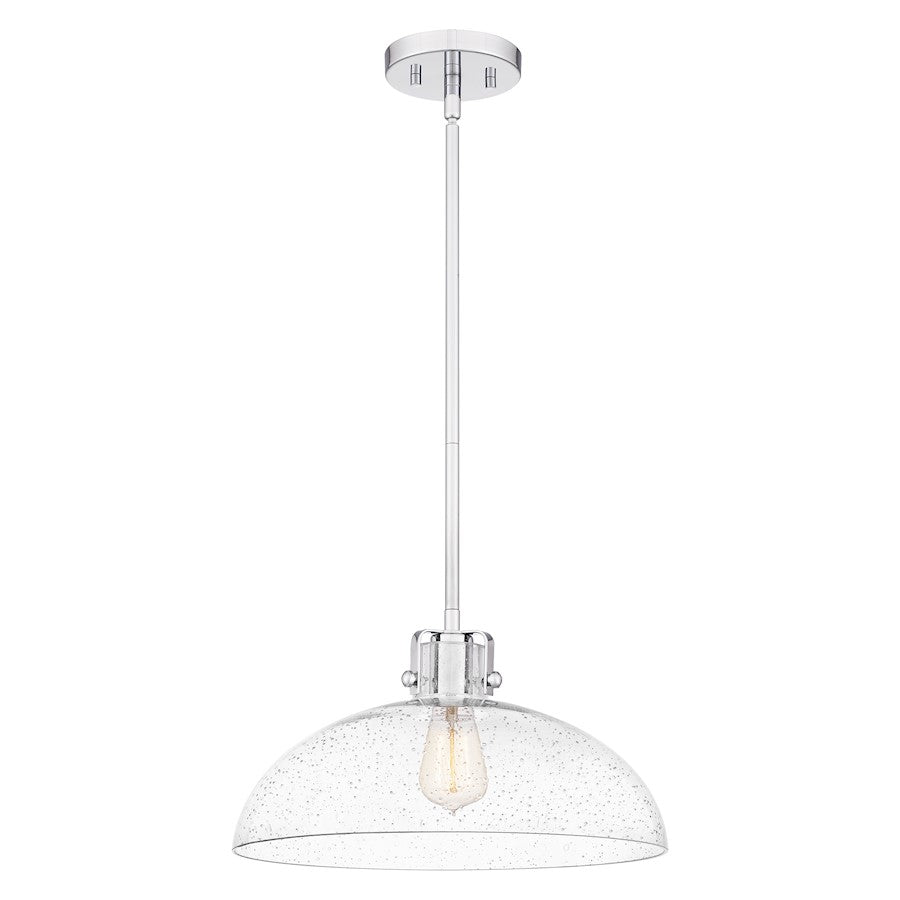 Quoizel Iona 1 Light Pendant, Polished Chrome/Clear Seeded