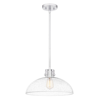Quoizel Iona 1 Light Pendant, Polished Chrome/Clear Seeded