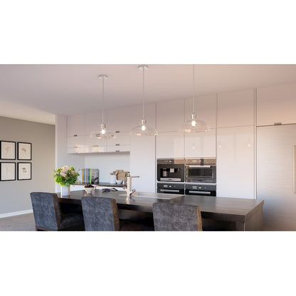 Quoizel Iona 1 Light Pendant, Polished Chrome/Clear Seeded