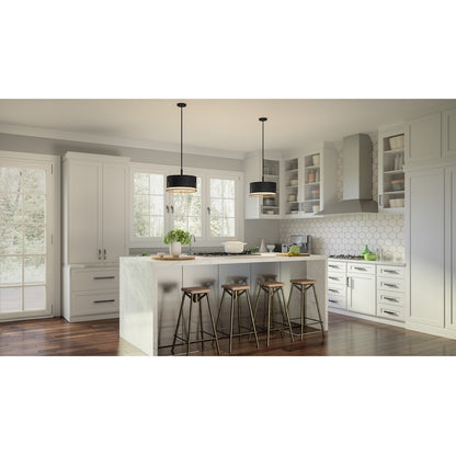 Quoizel Chalfont 3 Light Pendant, Matte Black/Metal