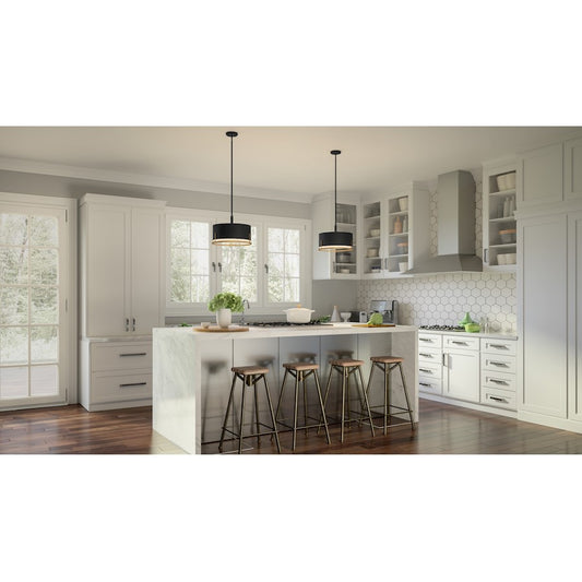 Quoizel Chalfont 3 Light Pendant, Matte Black/Metal