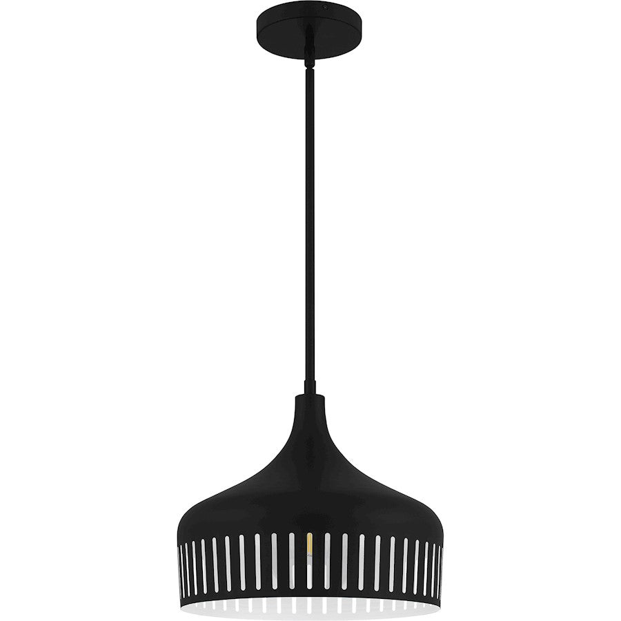 1 Light Pendant, Matte Black/Metal