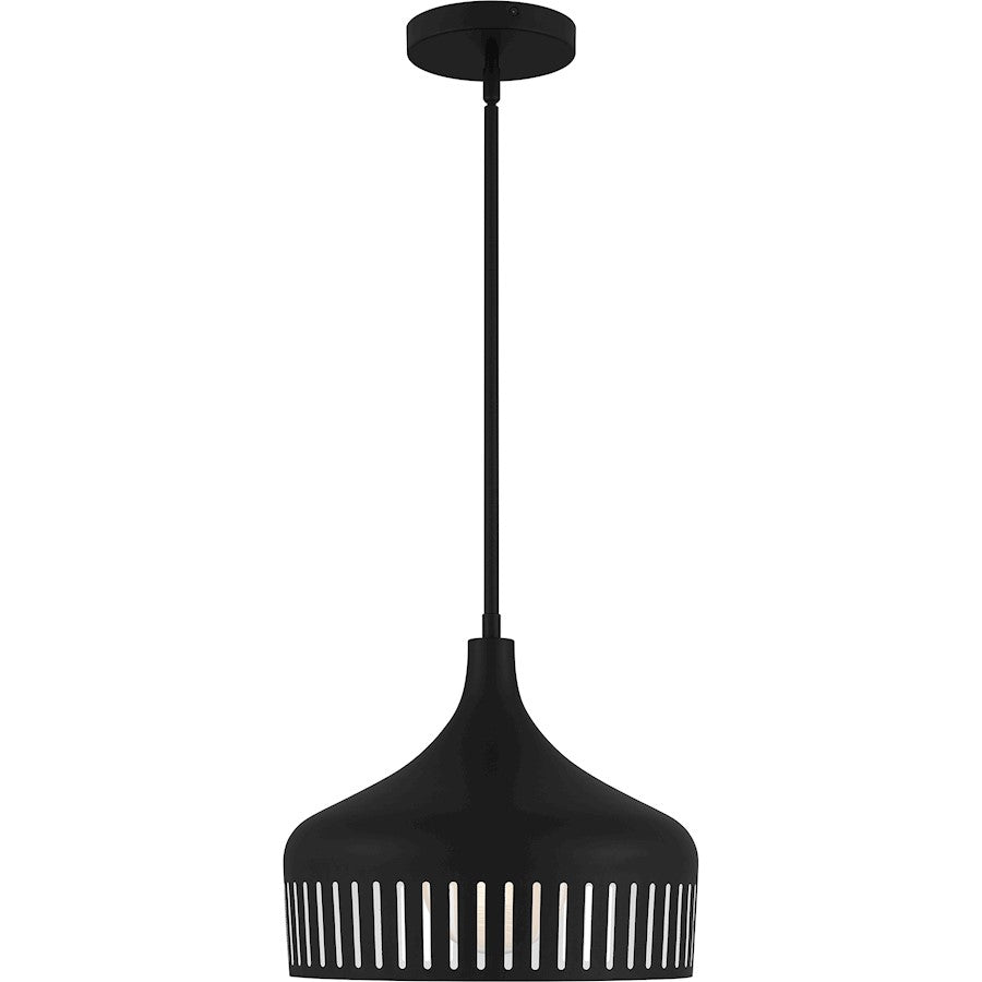 1 Light Pendant, Matte Black/Metal