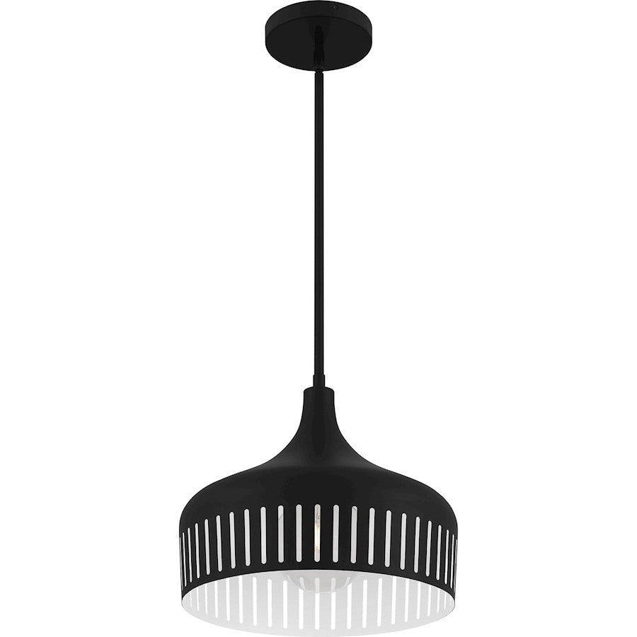 1 Light Pendant, Matte Black/Metal