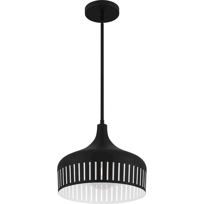 1 Light Pendant, Matte Black/Metal