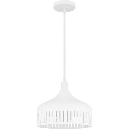 1 Light Pendant, Matte White/Metal