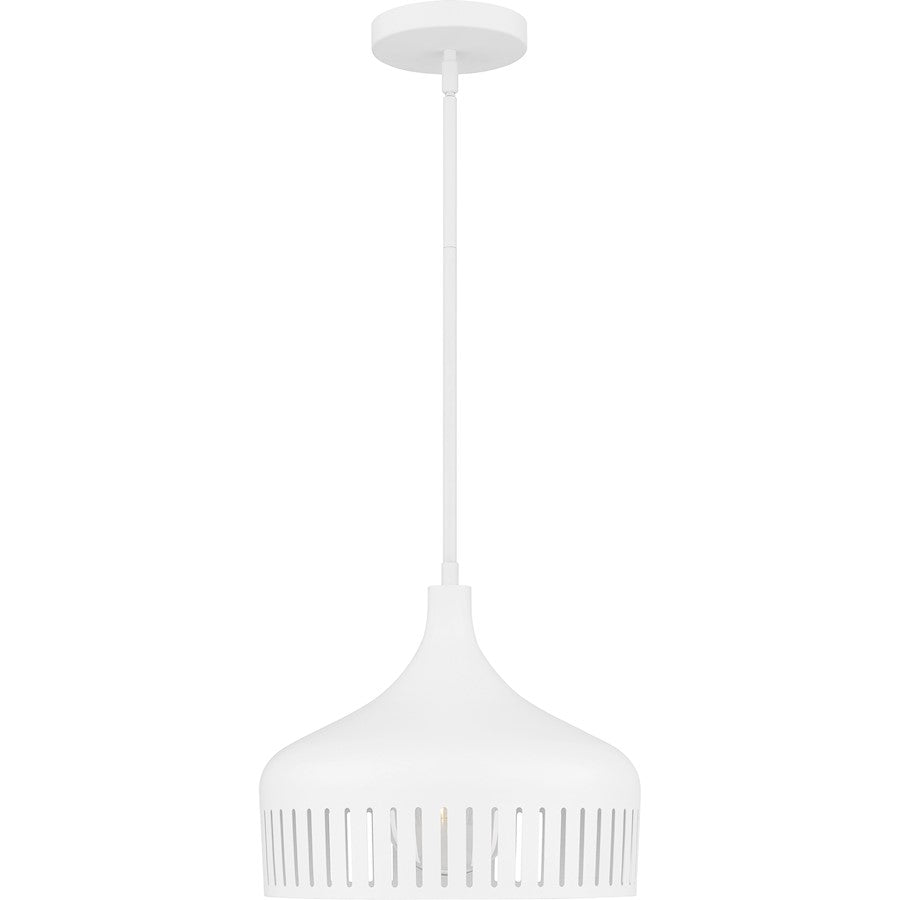 1 Light Pendant, Matte White/Metal