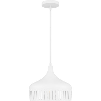 1 Light Pendant, Matte White/Metal