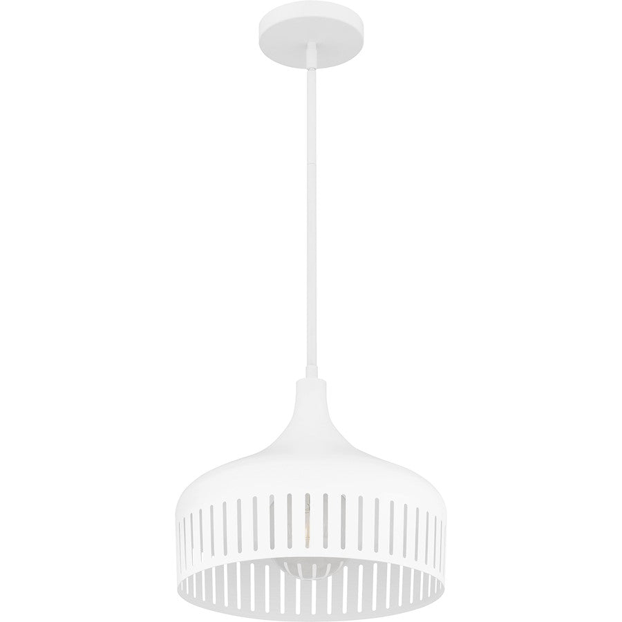 1 Light Pendant, Matte White/Metal