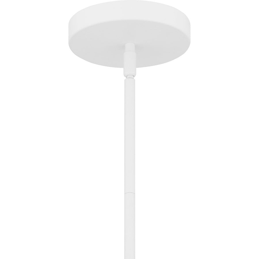 1 Light Pendant, Matte White/Metal