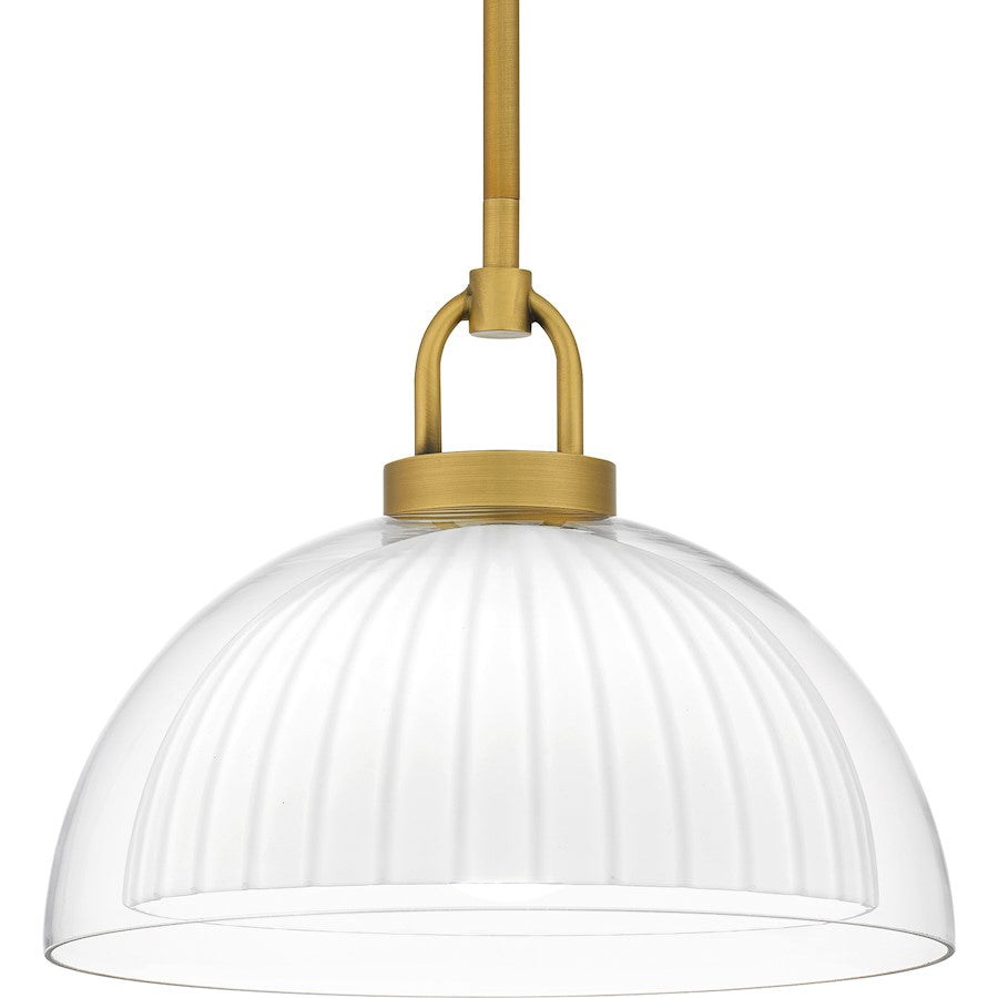 1 Light Pendant, Brushed Gold