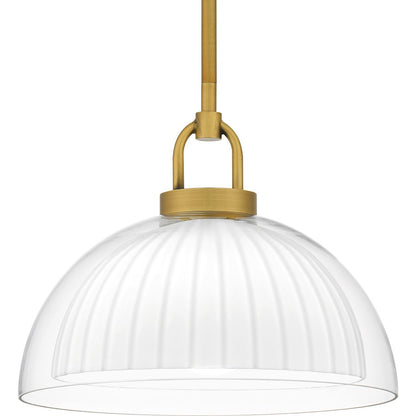 1 Light Pendant, Brushed Gold