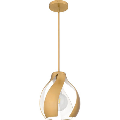 1 Light Pendant, Brushed Weathered Brass