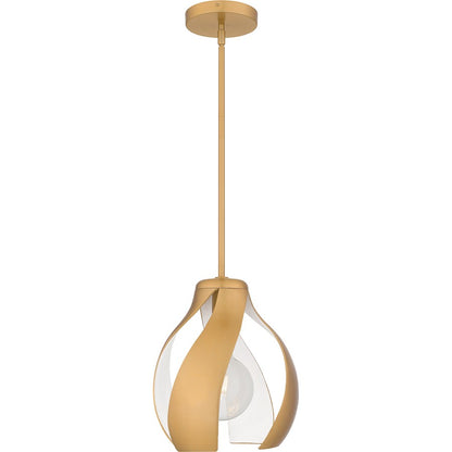 1 Light Pendant, Brushed Weathered Brass