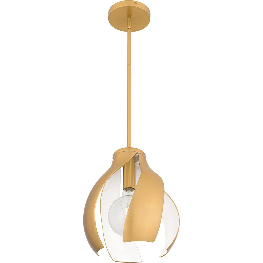 1 Light Pendant, Brushed Weathered Brass