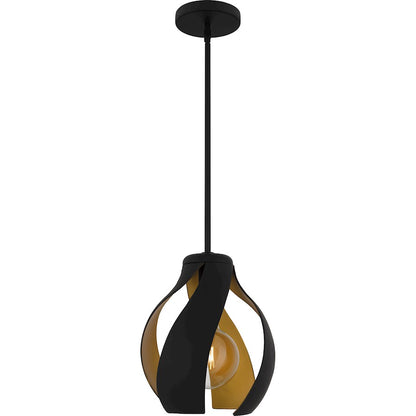 1 Light Pendant, Matte Black/Metal