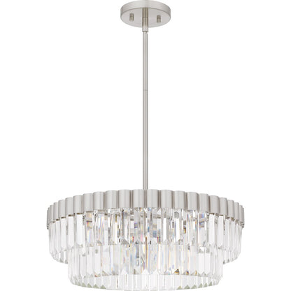 4 Light Pendant, Brushed Nickel