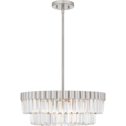 4 Light Pendant, Brushed Nickel