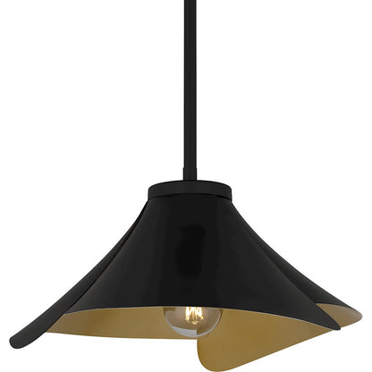1 Light Pendant, Matte Black/Metal