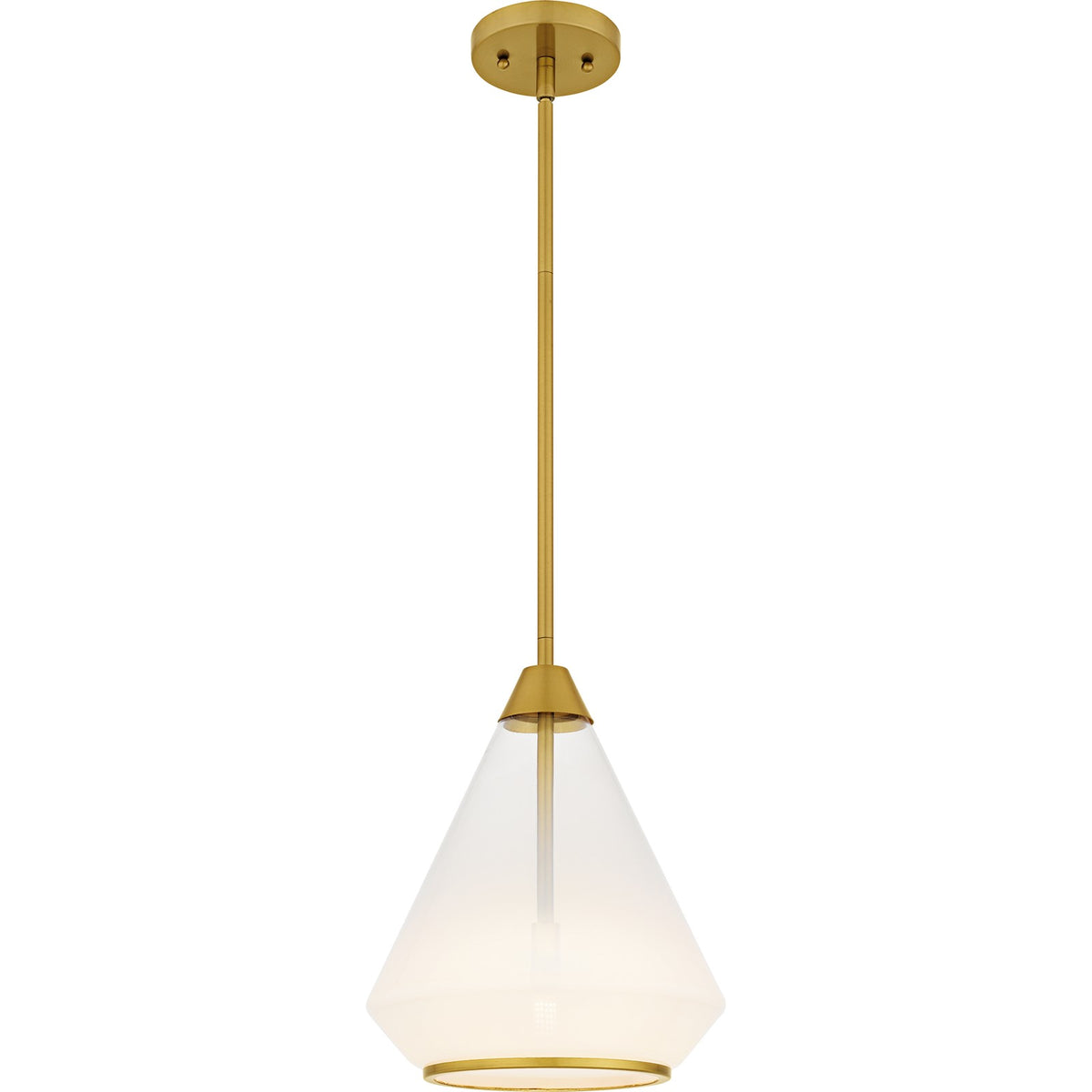Quoizel Haze 11in 1-Light Mini Pendant | Contemporary Brushed Gold and Clear Ombre Glass | Kitchen Island & Dining Room | Model QP6750BRG